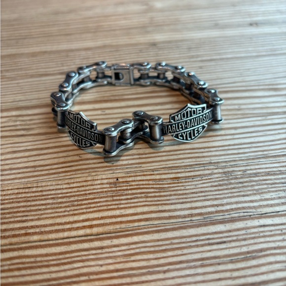 Vintage Harley Davidson Bike Chain Sterling Silver Bracelet - Picture 3 of 6
